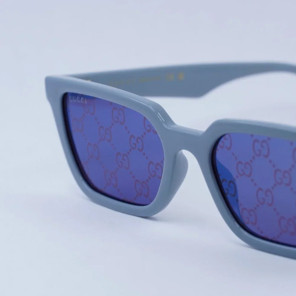Gucci GG1539S 003 Sunglasses Light Blue Square Frame